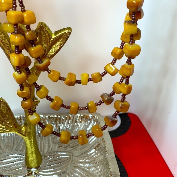 🍄Vintage stones and glass seed beads necklace - Picture 2 of 10